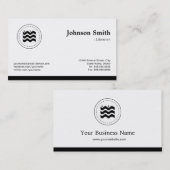 Carte De Visite Logo du bibliothécaire noir blanc modifiable (Devant / Derrière)