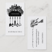 Carte De Visite Logo du blog alimentaire accrochage des ustensiles (Devant / Derrière)