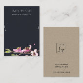 CARTE DE VISITE LOGO DU BLOSSOM FLORAL CHERRY BLOSSOM (Devant / Derrière)