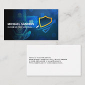 Carte De Visite Logo du bouclier de sécurité | Arrière - plan de T (Devant / Derrière)