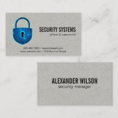 Carte De Visite Logo du cadenas de sécurité numérique (Devant / Derrière)