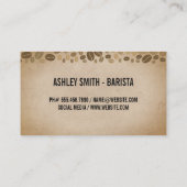 Carte De Visite Logo du café en coupe (Dos)