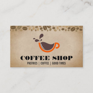 Carte De Visite Logo du café en coupe