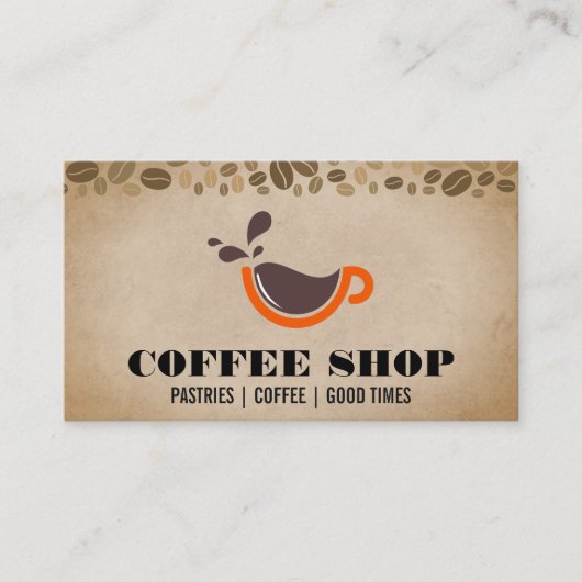 Carte De Visite Logo du café en coupe (Devant)