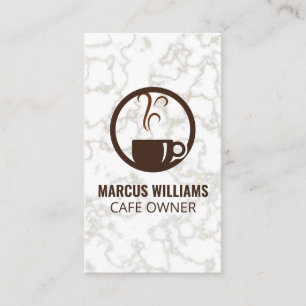 Carte De Visite Logo du café   Marbre