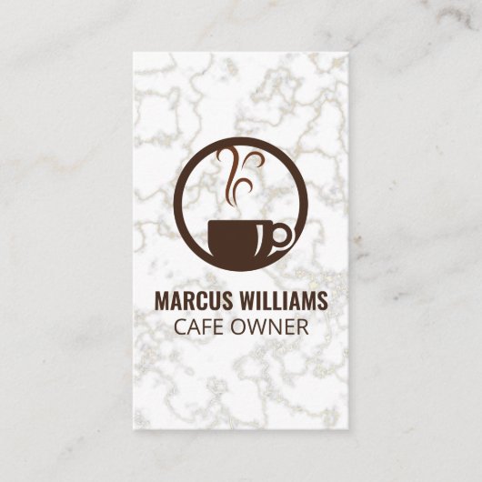 Carte De Visite Logo du café | Marbre (Devant)