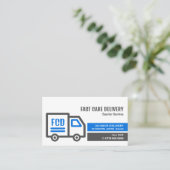 Carte De Visite Logo du camion de messagerie, service de messageri (Debout devant)