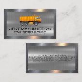 Carte De Visite Logo du camion de vidange de construction | Bordur (Devant / Derrière)