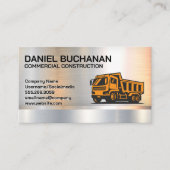 Carte De Visite Logo du camion de vidange de construction | Métal (Devant)