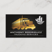 Carte De Visite Logo du camion d'or | Logo global de l'entreprise (Devant)