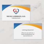 Carte De Visite Logo du cardiologue | MÉDICALE (Devant / Derrière)