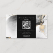 Carte De Visite Logo du Carré Black and Gold BOLD et code QR (Dos)