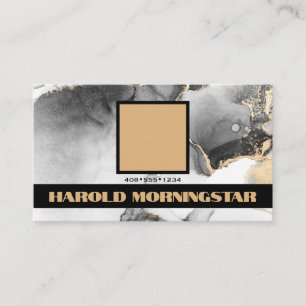 Carte De Visite Logo du Carré Black and Gold BOLD et code QR