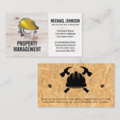 Carte De Visite Logo du Casquette dur de construction | Bois (Devant / Derrière)