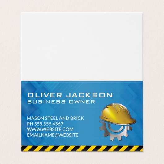 Carte De Visite Logo du Casquette dur de construction | Constructe (Extérieur déplié)