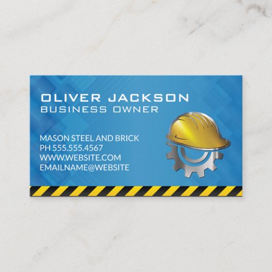 Carte De Visite Logo du Casquette dur de construction | Constructe (Devant)