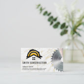 Carte De Visite Logo du Casquette dur de construction | scie (Debout devant)