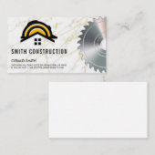 Carte De Visite Logo du Casquette dur de construction | scie (Devant / Derrière)