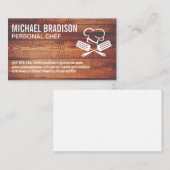 Carte De Visite Logo du Casquette Spatula Chef | Bois (Devant / Derrière)
