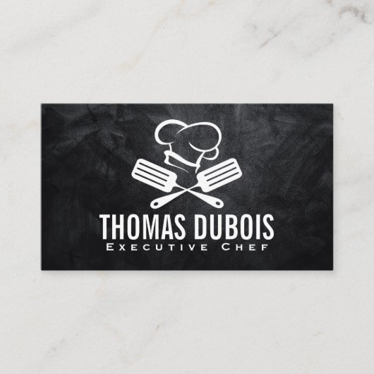 Carte De Visite Logo du Casquette Spatula et Chef | Cuisine gastro (Devant)