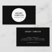 Carte De Visite Logo du cercle d'entaille d'encre blanche (Devant / Derrière)