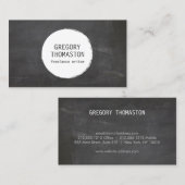 Carte De Visite Logo du cercle d'entaille d'encre blanche sur tabl (Devant / Derrière)