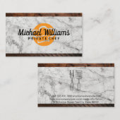 Carte De Visite Logo du chef Casquette | Bois de marbre (Devant / Derrière)