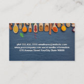 Carte De Visite Logo du chef Casquette | Épices sur cuillères en b (Dos)