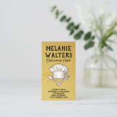 Carte De Visite Logo du chef Casquette et des ustensiles de Cuisin (Debout devant)