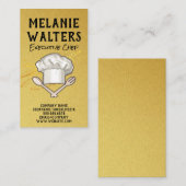 Carte De Visite Logo du chef Casquette et des ustensiles de Cuisin (Devant / Derrière)