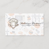 Carte De Visite Logo du chef Casquette | Motif des outils de cuisi (Devant)