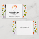 Carte De Visite Logo du chef Casquette | Motif végétal (Devant / Derrière)