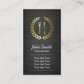 Carte De Visite Logo du Chef Catering Classy Wood Gold (Dos)