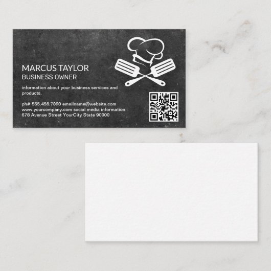 Carte De Visite Logo du chef | Code QR (Devant / Derrière)
