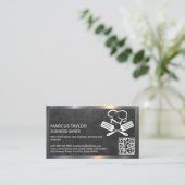 Carte De Visite Logo du chef | Code QR | Culinaire (Debout devant)
