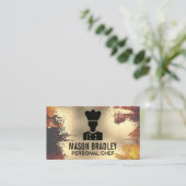 Carte De Visite Logo du chef | Fond d'or (Debout devant)
