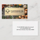 Carte De Visite Logo du chef | Ingrédients cuisines (Devant / Derrière)