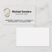 Carte De Visite Logo du chef métal or | Culinaire (Devant / Derrière)