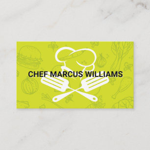 Carte De Visite Logo du chef   Motif alimentaire