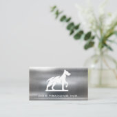 Carte De Visite Logo du chien | Arrière - plan métallique (Debout devant)