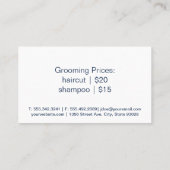 Carte De Visite Logo du chien assis | Groomer animal (Dos)