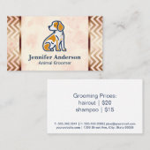 Carte De Visite Logo du chien assis | Groomer animal (Devant / Derrière)