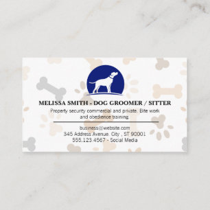 Carte De Visite Logo du chien   Empreintes de pattes et os