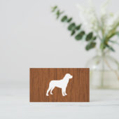 Carte De Visite Logo du chien | Texture du bois (Debout devant)