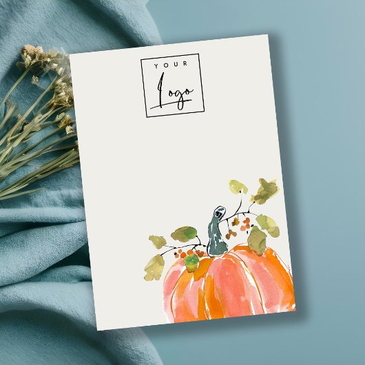 Carte De Visite Logo du Citrouille d'automne Écran blanc du collie