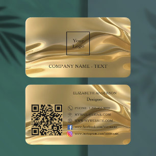 Carte De Visite Logo du code or qr sur les médias sociaux