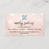 Carte De Visite Logo du code QR Boutique en ligne Holographe rose  (Dos)