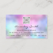 Carte De Visite Logo du code QR de l'extension des cils Holographe (Dos)