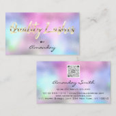 Carte De Visite Logo du code QR de l'extension des cils Holographe (Devant / Derrière)