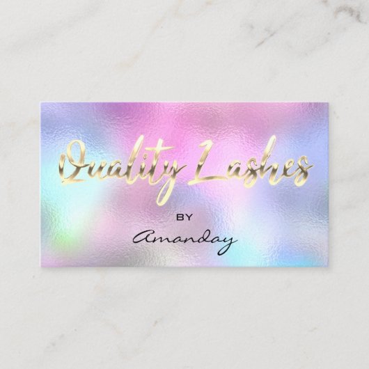 Carte De Visite Logo du code QR de l'extension des cils Holographe (Devant)